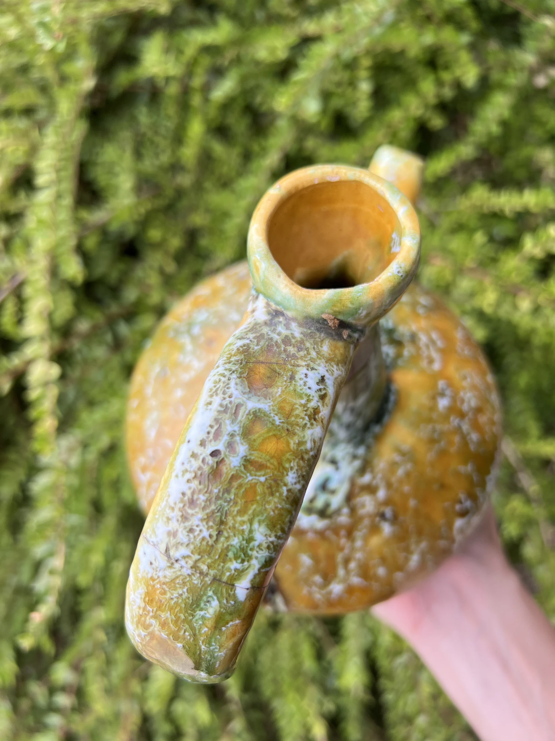 🍯 Antieke vintage geëmailleerde baksteenkruik rustieke handgemaakte decoratie 25,5 cm – photo 12